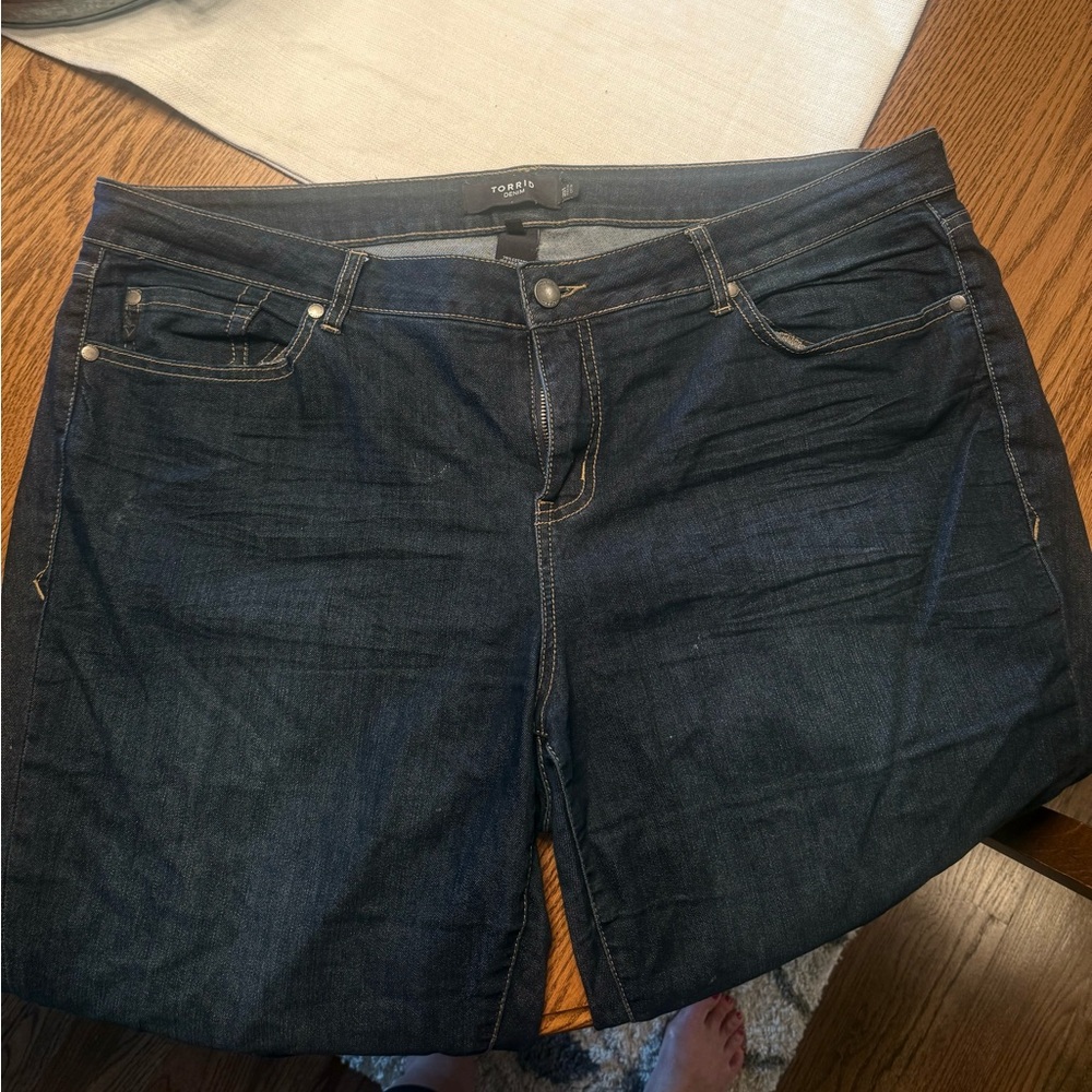 torrid Dark Wash Tapered Leg Boyfriend Jeans
